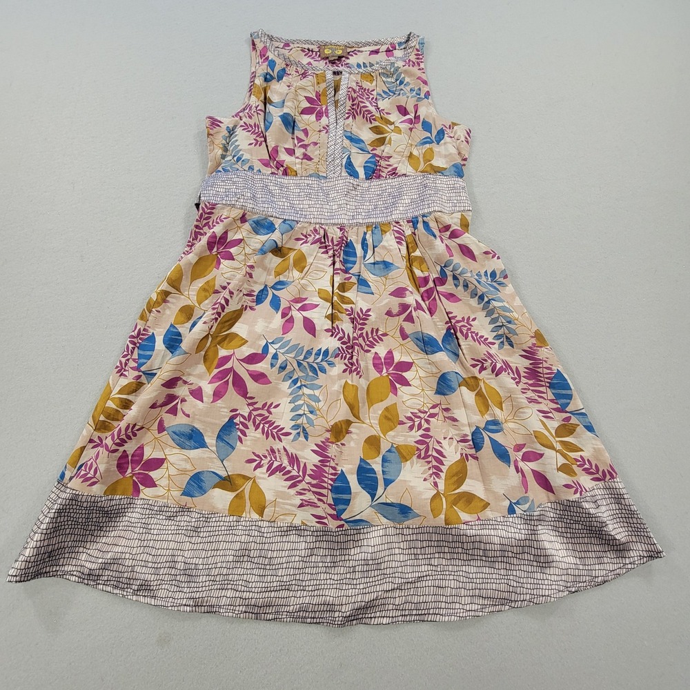 Forever 21‎ Floral Sleeveless Fit Flare Dress Tie Back Waist Boho Mini Size M - Picture 5 of 11